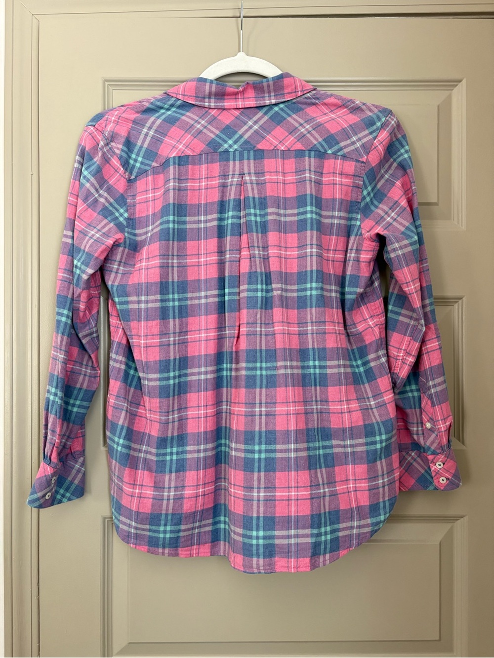 Vineyard Vines Pink Teal Plaid Button-Down - Picture 3 of 3